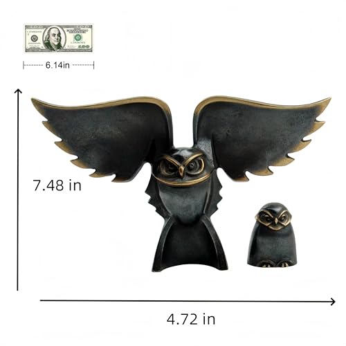 FENGSHUI-CAISHEN Pure Copper Owl Statue Brass