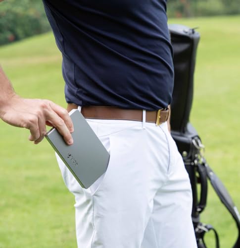 PlayBetter Golfjoy Golf Waver Launch Monitor Bundle (Silver) - Radar Based for Indoor & Outdoor Use - Lightweight, Long Battery Life - Includes Large Portable Charger