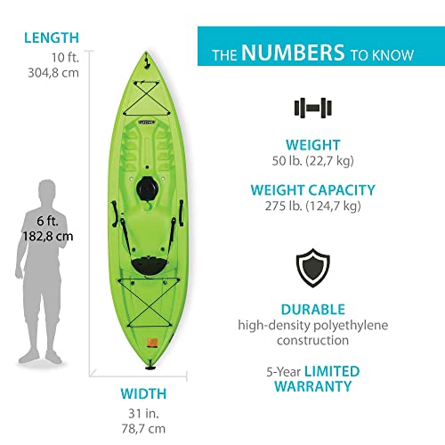 Lifetime Tioga Sit-On-Top Kayak with Paddle Lime