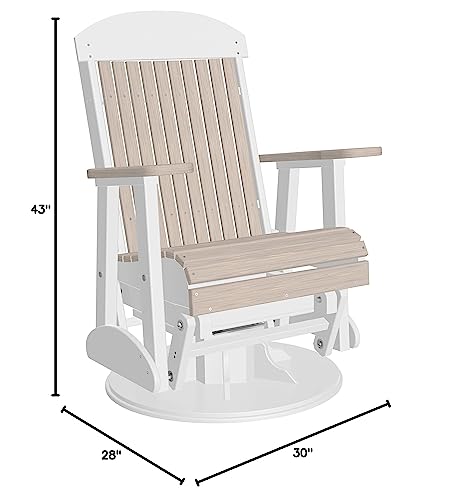 LuxCraft Classic Outdoor Swivel Glider Chair Birch & White
