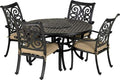Patio Resort Lifestyle Venice 5-Piece Dining Arm Chairs Set Desert Bronze
