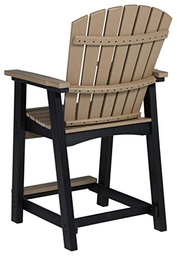 Signature Design by Ashley Outdoor Fairen Trail HDPE Patio Barstool, 2 Count Brown