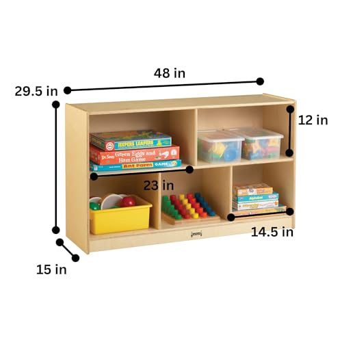 Jonti-Craft Low Single Mobile Storage Unit Shelves Yellow