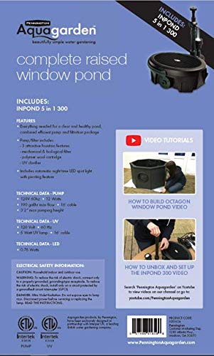 Aquagarden Complete Raised Window Pond Kit - Octagon Mocha