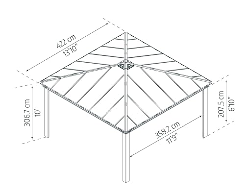 Palram Canopia Dallas 14x14 Gazebo Gray
