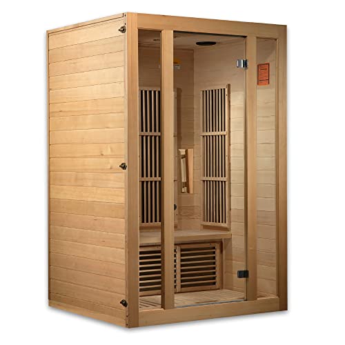 BOTARO Maxxus Saunas MX-J206-01 Seattle Carbon Far Infrared Sauna for 2 Persons Hemlock Wood
