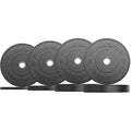 OneFitWonder Fringe Sport Bumper Weight Plate Sets - Low Odor Virgin Rubber Black