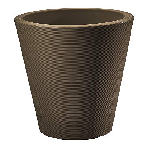 Crescent Garden Madison Planter Double-Walled Plant Pot 34-Inch Mocha