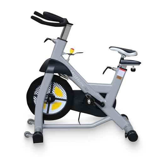 R RYAN SHERWOOD Exercise Spin Bike Commercial for Gym (50 lb Flywheel) 350 lb Capacity - Grey