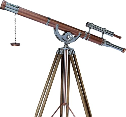 Antiqueex Nautical Vintage Double Barrel Telescope Chrome Finish