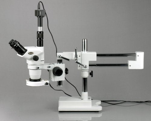 AmScope Digital Trinocular Stereo Zoom Microscope 2X-45X Magnification Clear