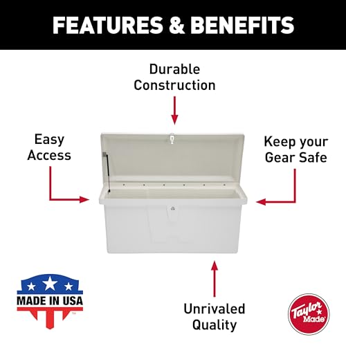 TaylorMade Stow 'N Go Small Fiberglass Dock Box White 24"H x 54"W x 22"D