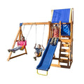 Sportspower North Peak Wooden Swing Set with A-Frame & Slide Yellow/Blue