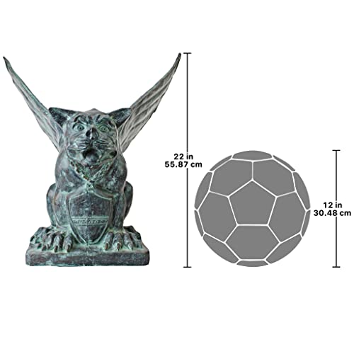 Design Toscano Winged Gargoyle of Naples Garden Statue Two Tone Bronze & Verdigris