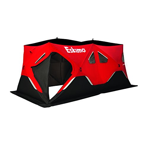 Eskimo FatFish 9416i Insulated Portable Pop-Up Ice Fishing Shelter Red, 7-9 Person