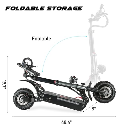 COFANSON Adults Electric Scooter 60V5600W Dual Motor 50MPH 50Miles Range Black