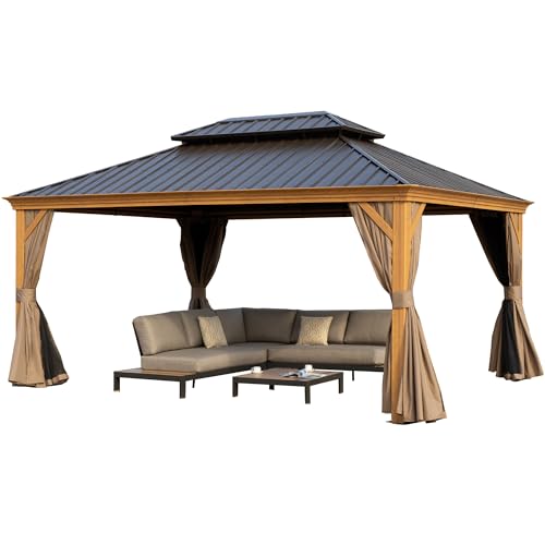 Kozyard Apollo 12'x16' Hardtop Gazebo with Netting