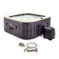 Intex PureSpa Plus Greystone Inflatable Square Outdoor Hot Tub Spa Gray
