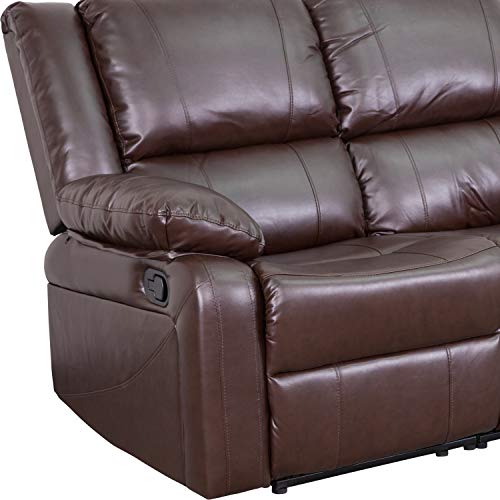 Flash Furniture Harmony Series Brown LeatherSoft Loveseat with Recliners