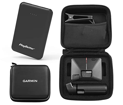 PlayBetter Garmin Approach R10 Portable Golf Launch Monitor & Simulator for Home Bundle with Protective Case & Tripod +Portable Charger