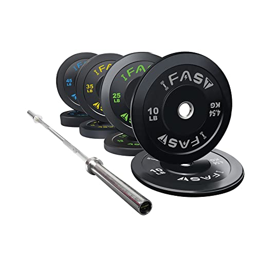 IFAST Home Gym 230LB Olympic Weight Set with 7Ft Barbell Bar