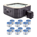 Intex 28449EP PureSpa Plus Greystone Inflatable Square Hot Tub Gray