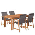 Amazonia Bahamas 5-Piece Eucalyptus Rectangular Dining Set Black