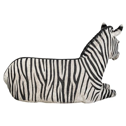 Design Toscano African Striped Zebra Photo-Op Sculptural Bench 68 Inch Black/White