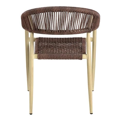 Furniture of America Clark Aluminum Patio Dining Chair Set of 4 Natural