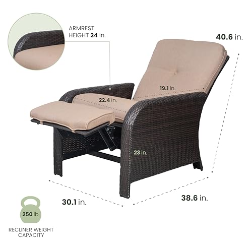 Hanover Strathmere Outdoor Recliner Tan