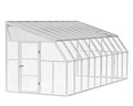 Palram Canopia Rion Sun Room Lean-to Greenhouse DIY Kit 8 Ft. x 20 Ft. White