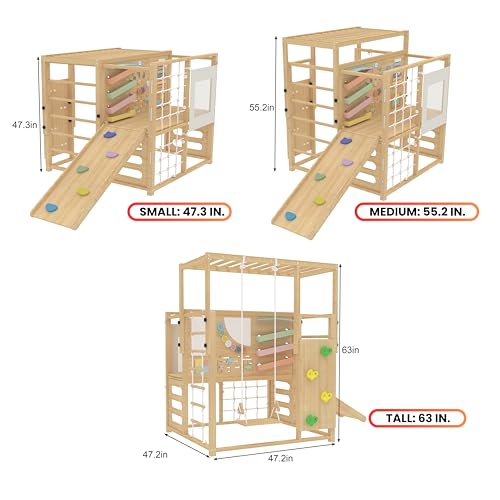 Avenlur Indoor Playground Montessori Gym – Alpine Wooden Jungle Gym for Kids Ages 2-8