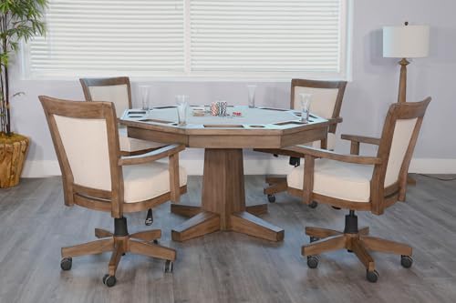 Empire USA Blaze Poker & Dining Table Set with 6 Game Chairs Alpine Grey Smokehouse