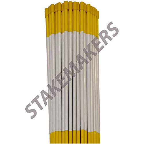 Stakemakers Driveway Marker Snow Stakes Reflective Tape 48" Fiberglass Yellow 1000-Pack