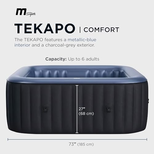 M Spa Tekapo 6-Person Square Hot Tub with Air Jet System and Thermal Cover