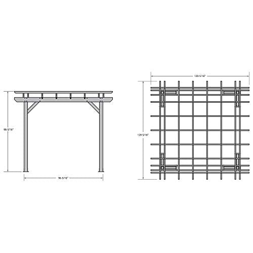 Highwood Bodhi 10x10 Pergola Weathered Acorn