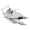 AQUOS Heavy-Duty Military Marine Grade Inflatable Pontoon Boat with Trolling Motor Grey