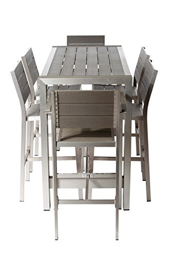Pangea Home Betty 7 Piece Bar Set Grey