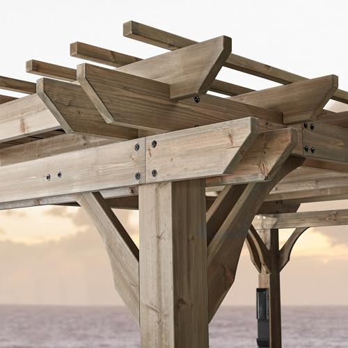 Backyard Discovery Somerville Cedar Wood Pergola Kit Barnwood Grey