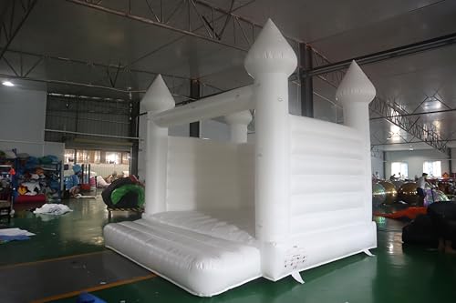 Bookishbunny 13FT x 13FT White Inflatable Vinyl Bridal Wedding Bounce House with Fan