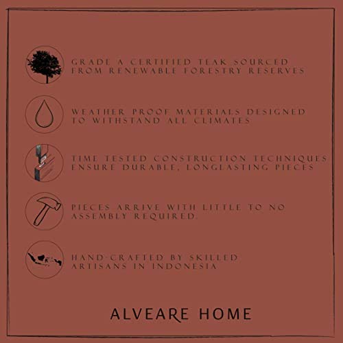 Alveare Home Sao Paulo Teak Outdoor Chaise Lounger Grey