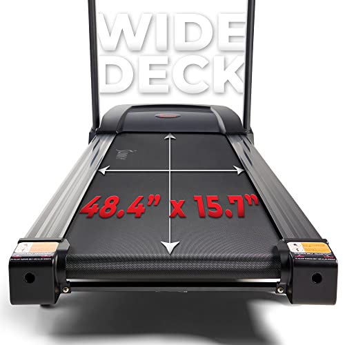 Sunny Health & Fitness Folding Incline Treadmill Black