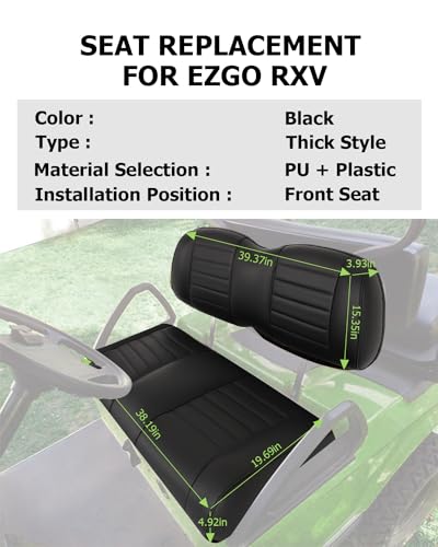 SCITOO Golf Cart Seat Cushion for EZGO RXV Front Seat - Black