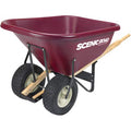 SCENIC ROAD M10-2k Wheelbarrow with Dual 4 Ply Knobby Tires, 10 Cu.ft., Burgundy