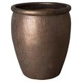 Emissary Metallic Stoneware Round Planter 29in. L x 33in. H