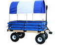 Generic Covered Wooden Wagon with Pads 20x38 Inch Blue
