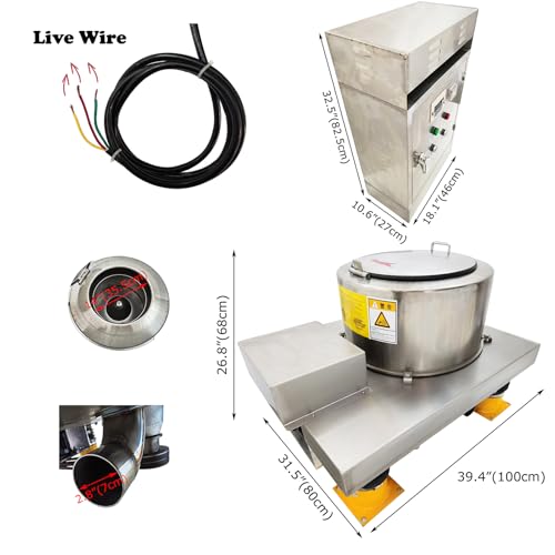 EQCOTWEA Industrial Centrifuge Machine Stainless Steel 1.5KW Gray