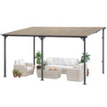 VEVOR Lean to Gazebo 10' x 14' Aluminum Frame Gray