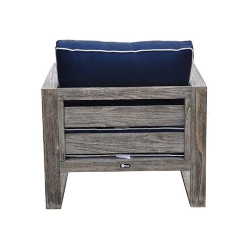 Courtyard Casual North Shore 3 Piece Bistro Set - 1 Side Table & 2 Club Chairs, Driftwood Gray