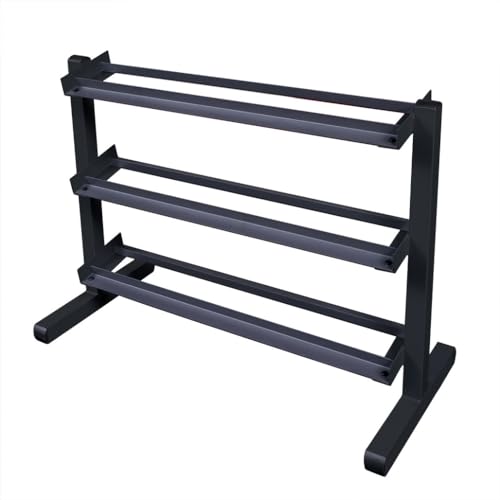 Body-Solid Dumbbell Rack with 5-50 lbs. Hex Set and Mat Grey